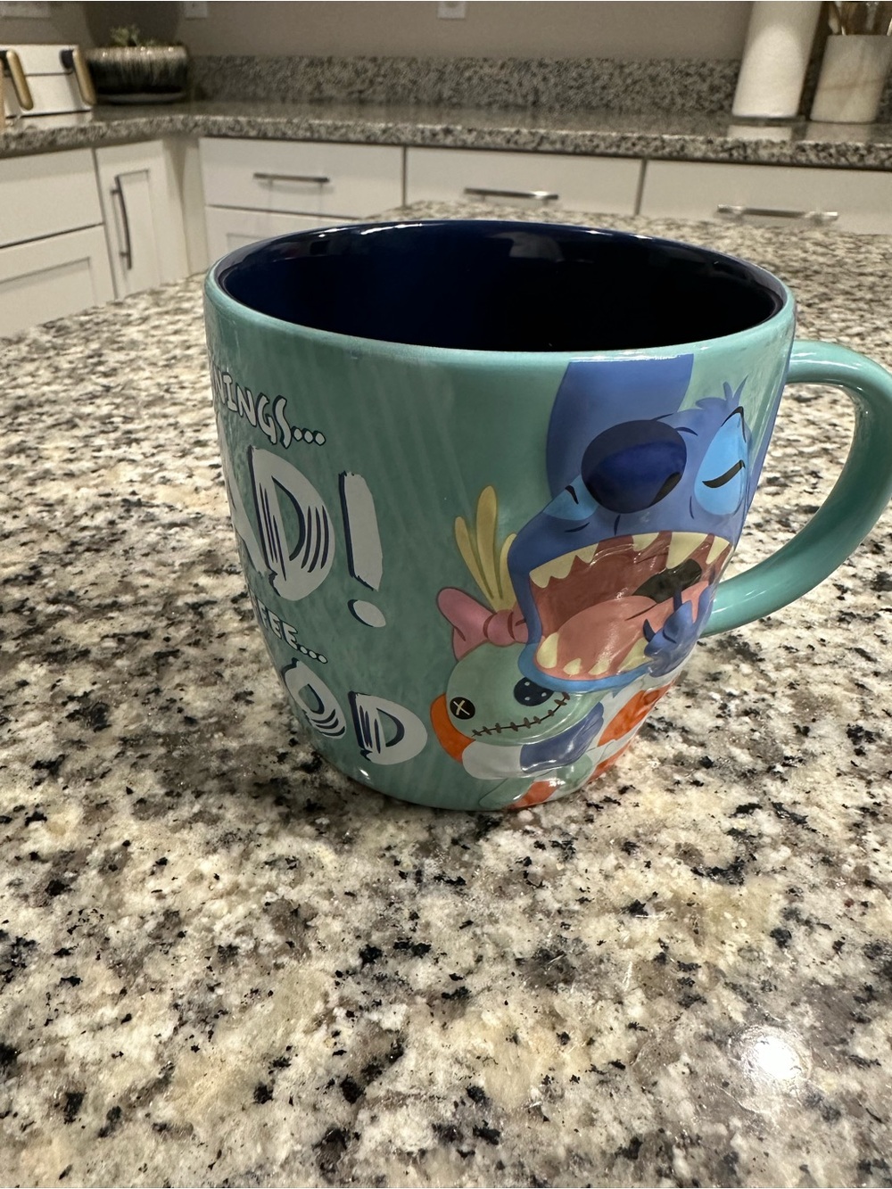 Disney Stitch Coffee Mug • 3D Cup • Mornings Bad, Coffee Good • Disney